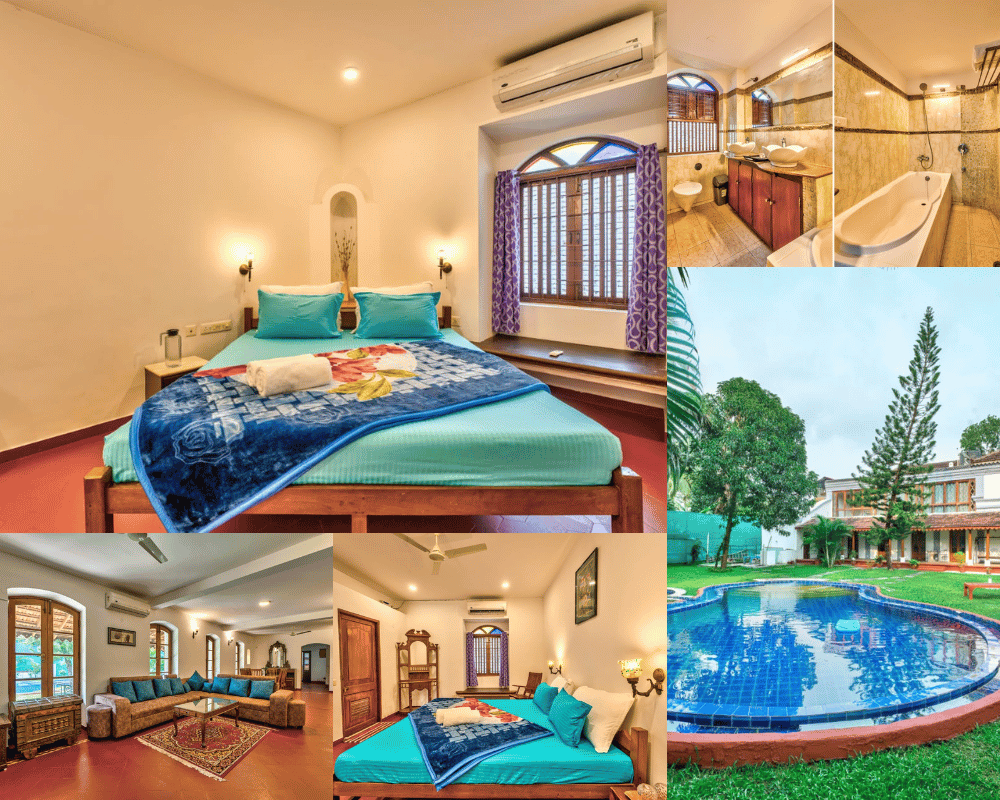 Peacock 3BHK Portuguese Villa with Private Pool in Saligao, Goa